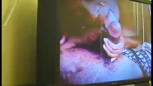 Black guy films himself while parking in the rear hot black girlfriend Sinsitv in red lingerie