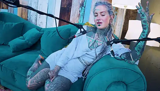 I talk about F - Fear - ASMR podcast SFW talking goth skinny girl dreadlocks tattoo model inked girl