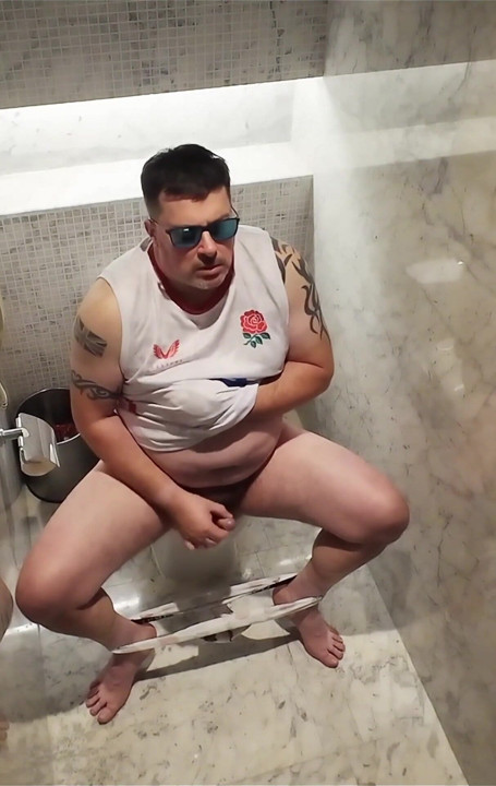 Toilet Cubicle Wank and Cum