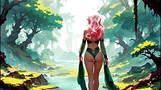Elli - AI généré une elfe rose et son amie