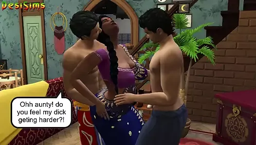 Part 3 - Indian horny busty aunty Shwetha With two Young Boys