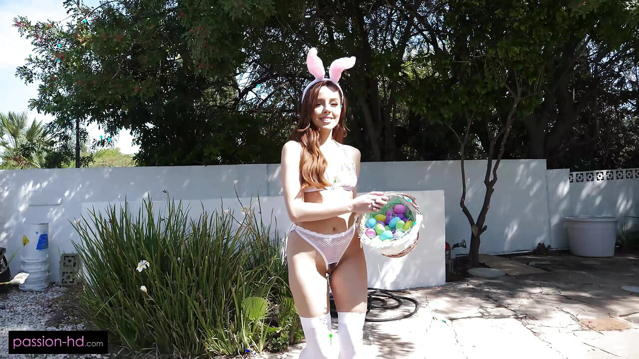 Petite Bunny Hunts For Eggs, Cock, And Cum