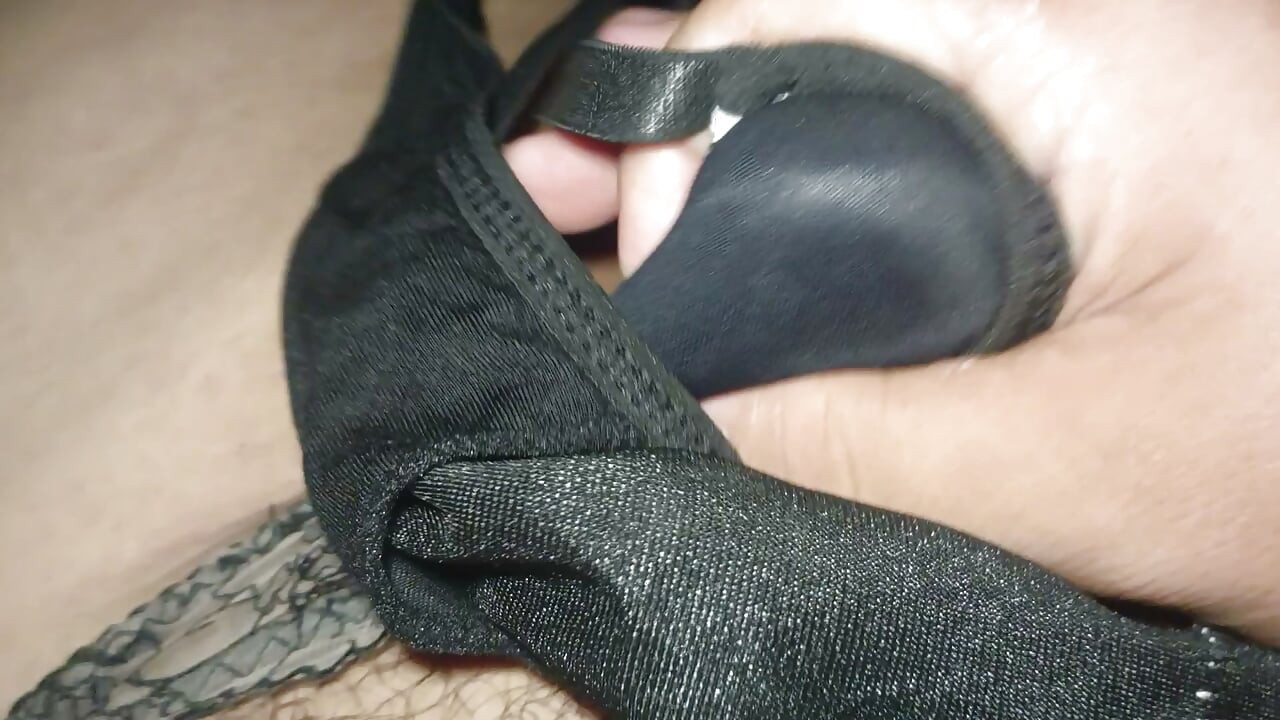 Cumming In Step Sisters Sexy black satin panty