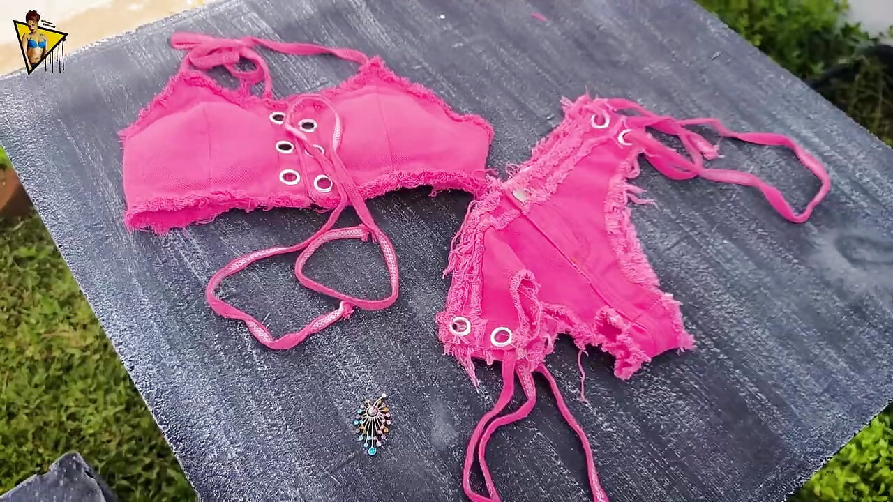 Biquíni jeans rosa experimentando _ Nilmini Official _ SL Fashion Diary #nilminisheron #nilminiofficial