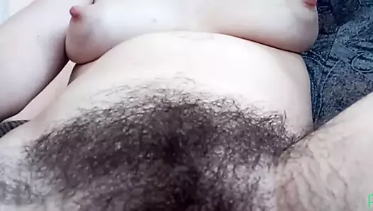 Never shaved HUGE hairy cunt. Thick forest