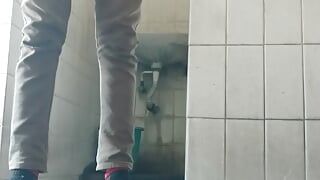 Guy Wanking His Huge Cock in the Bathroom