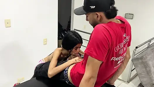 My beautiful stepsister is in the kitchen tidying up and I get her all hot and bothered so I can fuck her until she orgasms.