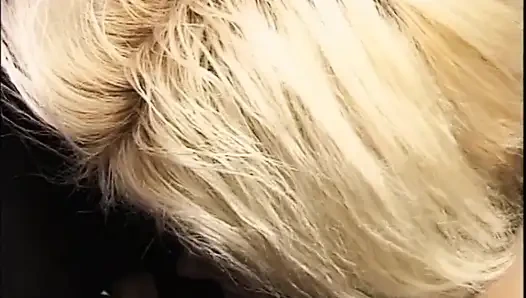 Masked blonde babe fucking with crazy dick