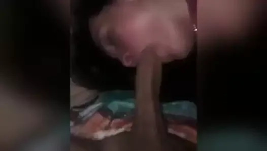 My friend's mom sneaks out at night to play with my cock