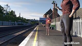 Скачка на поезде с возбужденной блондинкой