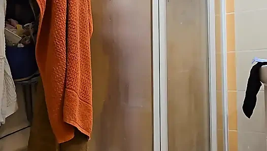 Cute BBW Wife with Big Soft Natural Tits and Big Ass Takes a Shower