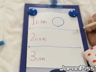 Kinky chick from Japan keeps track of how much she can pee