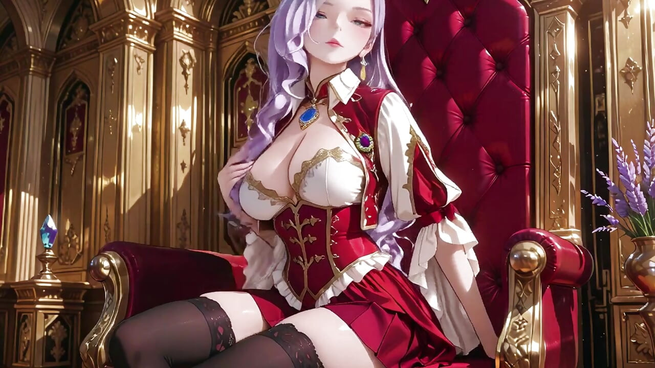 Lazy Coronation on the Golden Throne, Red & White Haute Couture is Insane!