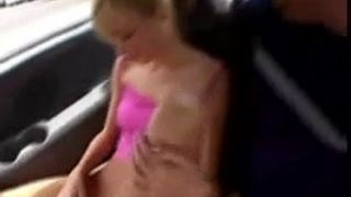 blonde gets fucked by a nerd in the van