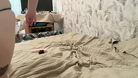 A Bitch with a Nice Ass Uses a Dildo for Its Intended Purpose Foot Fetish and Masturbation