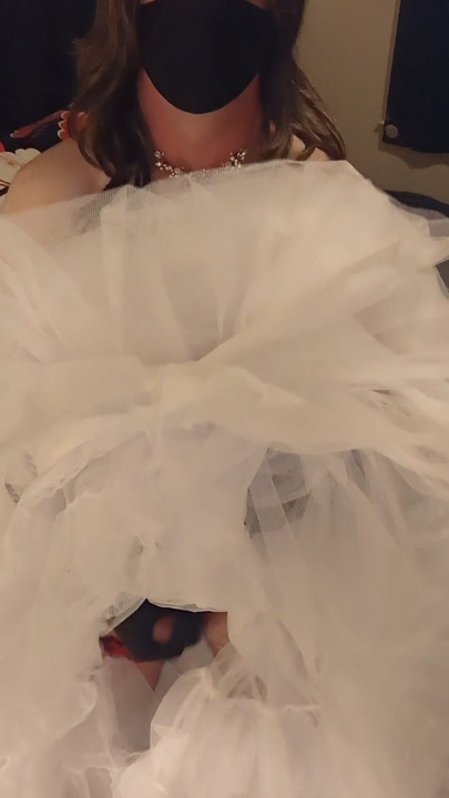 Won't someone cum inside my massive wedding gown with me? | Clip 1