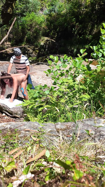 Unforgettable moment from "Stranger Fucks Girl on Nudist Beach. She&#039;s Shocked!"