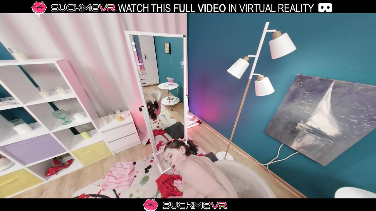 Busty horny girl Rebecca Nikson fucked her lover,in VR.
