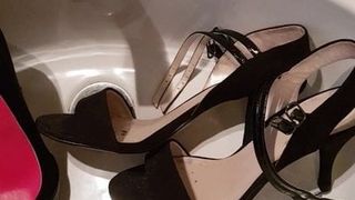 The pleasure of pissing her slutty whore shoes