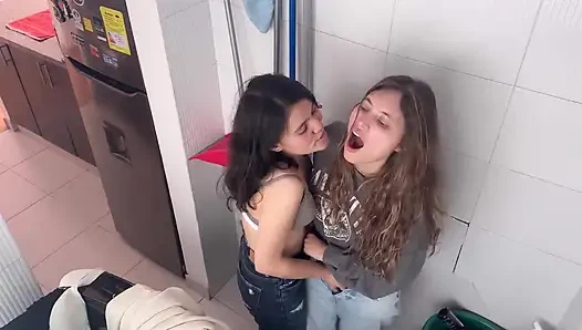Lesbians Fuck in the Clothes Room