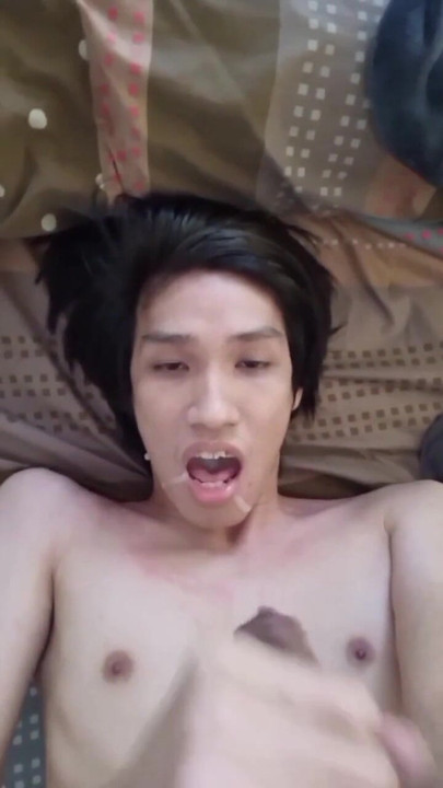 Epic moment from "FagTeetajet Thai Gay Drinking my own cum, cumming in my face"