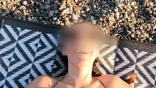 Hotwife Pegs Her Man Hard On Public Beach At Sunset