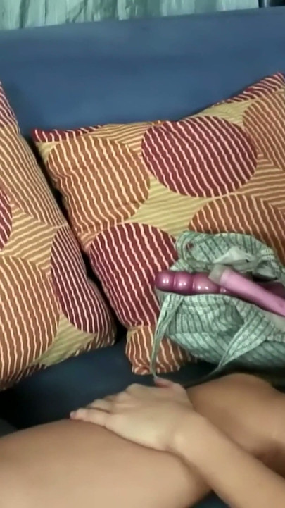 Dildo Fucking on the Blue Couch - Two Blondes and a Thick Toy That Never Stops