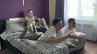 Stepdad and Stepson Fucked Young Friends in Tight Asses