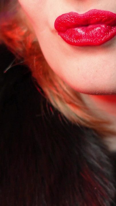 FUR SOUNDS and hot LIPS fetish video - ASMR relax sounding | Clip 1