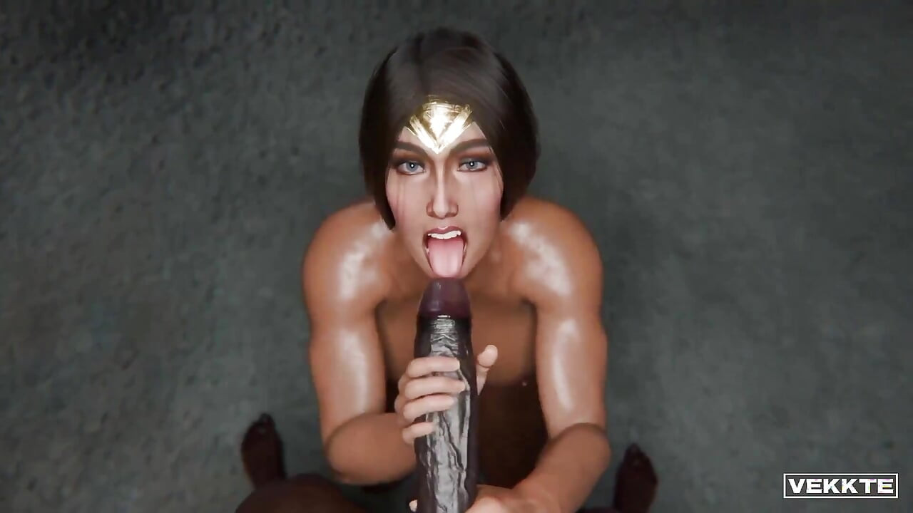 Wonder woman lagi pijat kontol berminyak dan telan sperma hangatnya