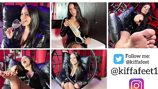 Mistress Kiffa - Pathetic Slave Win’s Goddess Kiffa’s Foot Worship and Footjob