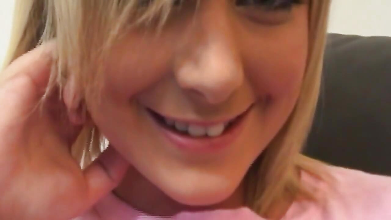 Blonde Stuffer Sucks Finger and Shows Pussy Closeup