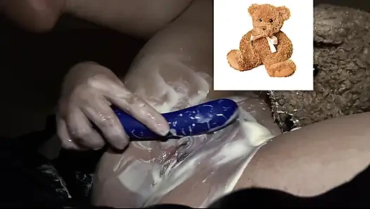 4k-ASMR YOGURT FOOD FETISH- KINKY STEPSISTER MASTURBATES WITH DILDO- CUMFLATION HENTAI-  -ARABIAN SNOWWHITE