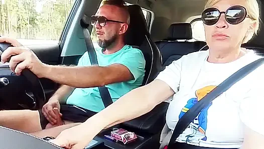 Family car ride with stepmom
