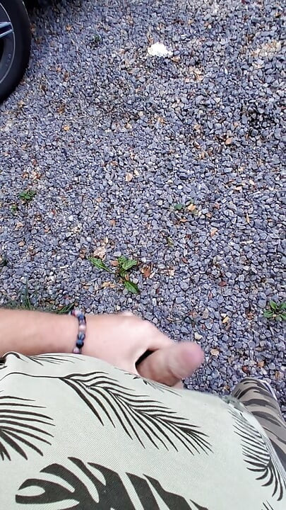 Risky handjob public
