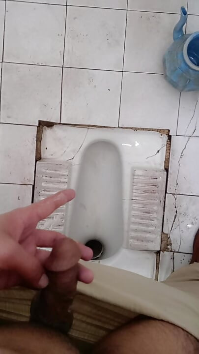 Doctor Doing handjob himself in hospital toilet