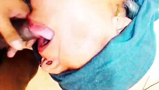 Grandma swallows all my milk, rich cock sucking