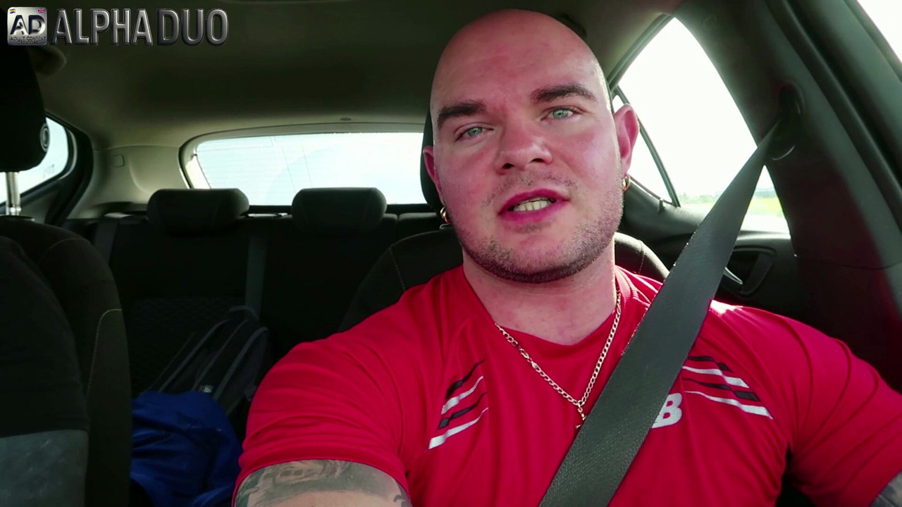 Horny outdoor public car fun wank and cumshot with gay bodybuilder Luke