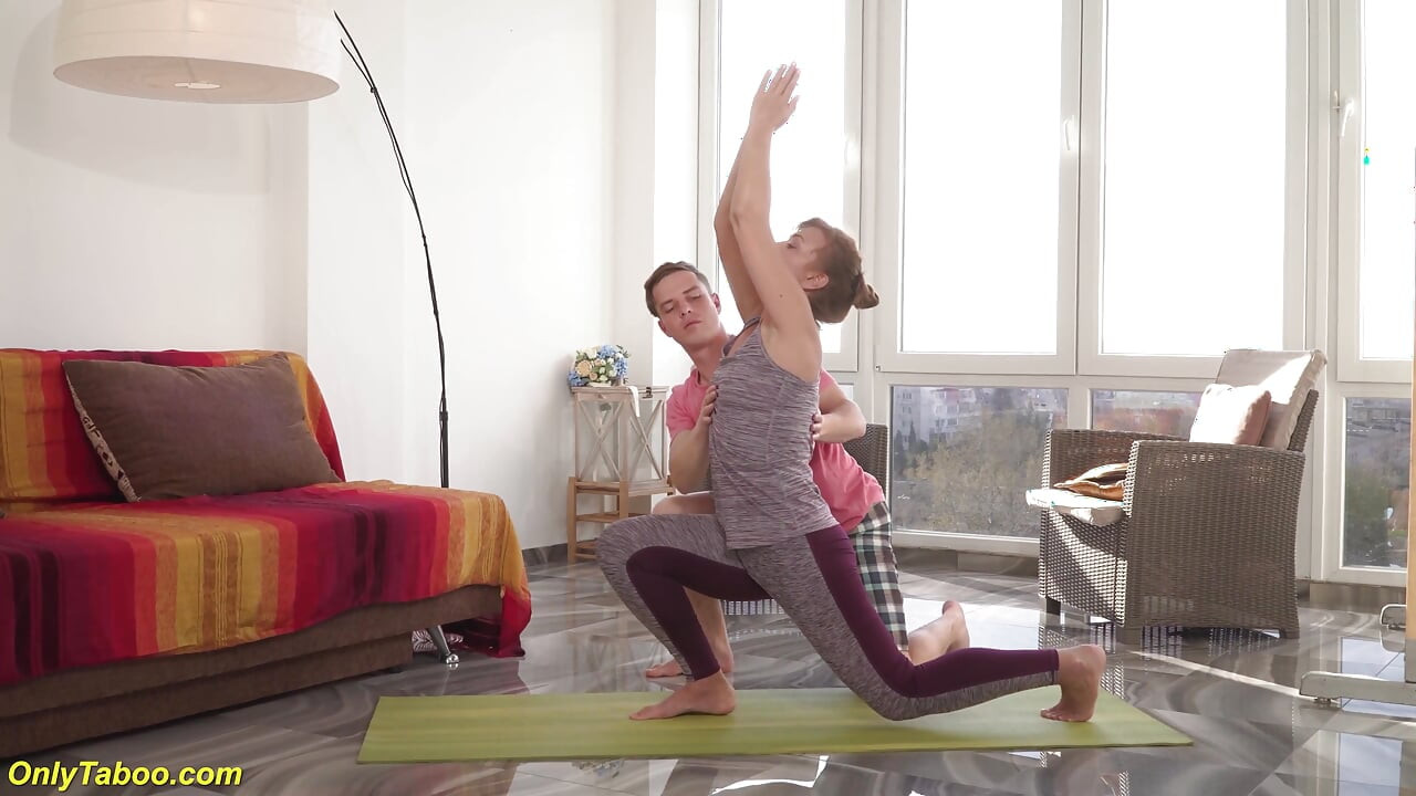 Redhead stepmom fucked by yoga teacher