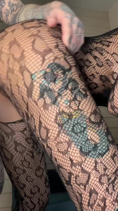 Blonde Beauty in Fishnet Bodystocking Gets Fucked Hard and Facial | Clip 1