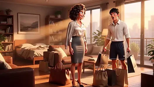 A Teacher's Secret Check on Her Friend's Stepson Kinks Turns into Passionate Fantasy in Studio (AI generated)