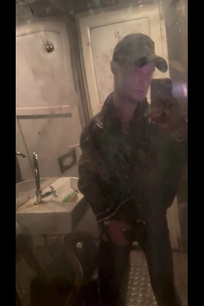 Kinkysirius in Chav Scally Outfit in the Most Dirty Train Toilet
