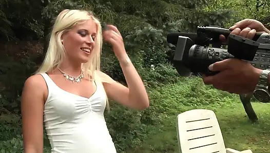 One Woman Two Guys - Slut Gets Spit-roasted and Covered in Cum