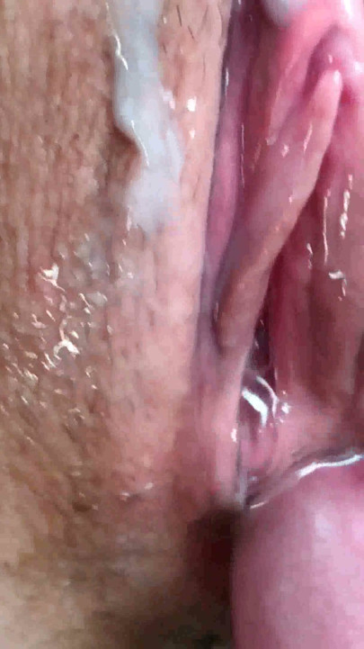 Fucked and Covered her pissing pussy with sperm. Close-up | Clip 2