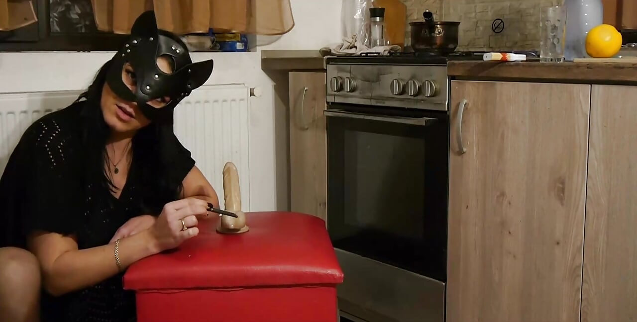 Dirty JOI, Dildo Ride & Intense Squirt in the Kitchen