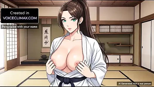 Guru karate pamer toket besarnya dan memulai sesi coli asmr di dojo kosong di kelas percobaan karate - bokep hentai f4m anime