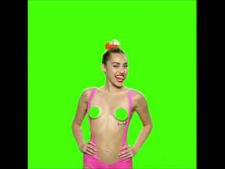 Miley Cyrus com tela verde