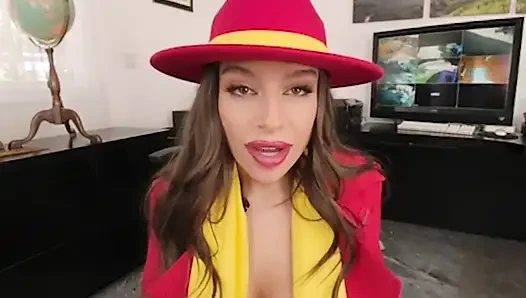 Vrcosplayx april olsen sebagai carmen sandiego selalu menjadi gadis nakal tapi kamu punya kendali sekarang bagian 1