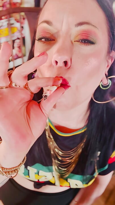 British Mom Tina Snua Double Pumping A Cigarette - Smoking Smoker Smokes OMI OME Drifting