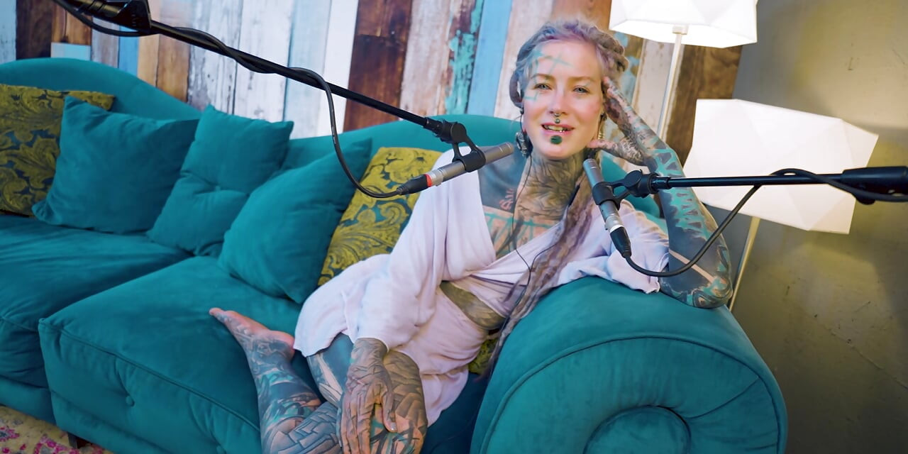 I talk about B - Bordem - ASMR podcast SFW talking goth skinny girl dreadlocks tattoo model inked girl